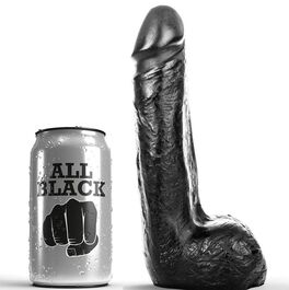 ALL BLACK - DILDO REALÍSTICO NEGRO SUAVE 20 CM