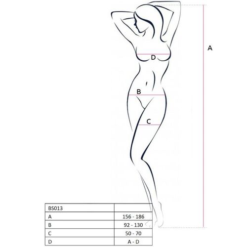 PASSION - WOMAN BS013 BODYSTOCKING BLANCO TALLA UNICA