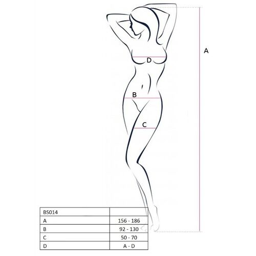 PASSION - WOMAN BS014 BODYSTOCKING BLANCO TALLA UNICA