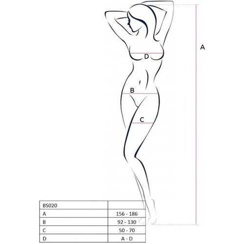 PASSION - WOMAN BS020 BODYSTOCKING BLANCO TALLA UNICA
