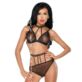 ME-SEDUCE - DOTTY SET DOS PIEZAS NEGRO S/M