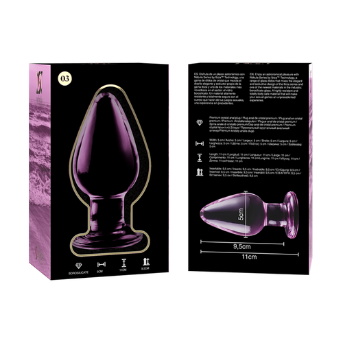 NEBULA SERIES BY IBIZA - MODELO 3 PLUG CRISTAL BOROSILICATO ROSA 11 CM -O- 5 CM