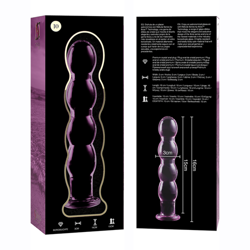 NEBULA SERIES BY IBIZA - MODELO 10 DILDO CRISTAL BOROSILICATO ROSA 16.5 CM -O- 3.5 CM