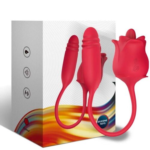 ARMONY - ROSA 3 EN 1, ESTIMULADOR, ONDAS ESTIMULADORAS Y UP&DOWN CON COLA ROJO