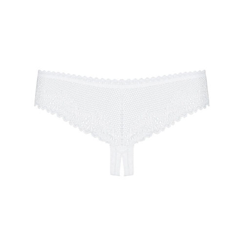 OBSESSIVE - ALABASTRA TANGA CROTCHLESS BLANCO S/M