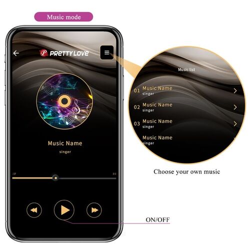 PRETTY LOVE - LIAM VIBRADOR RABBIT & PUNTO G CONTROLADO POR APP LILA