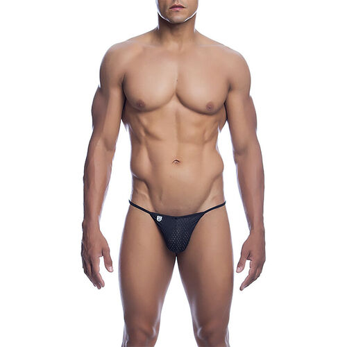 MOB - V-STRING DE MICROFIBRA NEGRA TALLA L/XL