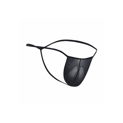 MOB - TANGA TRANSPARENTE CON FORMA DE T NEGRO TALLA L/XL