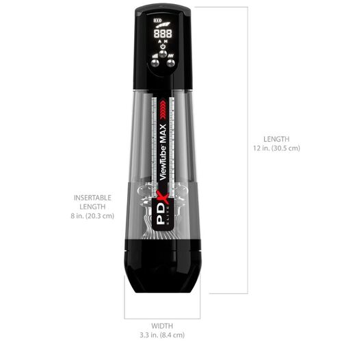 PDX ELITE - VIEWTUBE MAX VIEW MASTURNADOR AUTOMÁTICO CON SUCCIÓN TRANSPARENTE