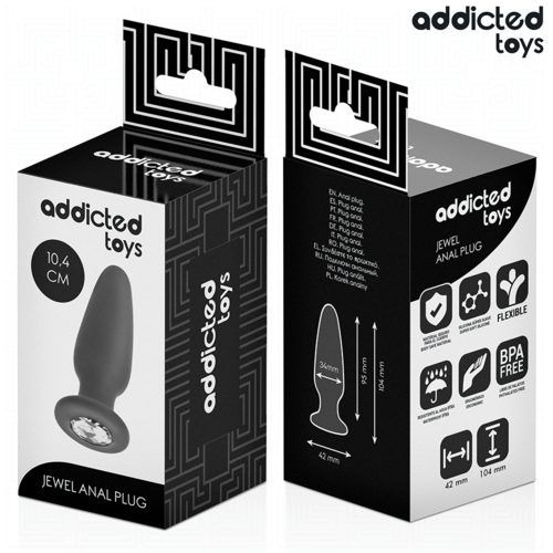 ADDICTED TOYS - PLUG ANAL CON JOYA SILICONA TALLA M 10,4 CM