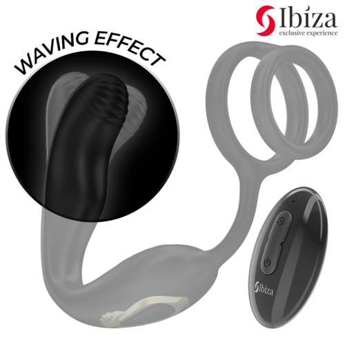 IBIZA - WIGGLE PLUG ANAL ROTADOR CONTROL REMOTO CON VIBRO-PERINEO Y ANILLAS POTENCIADORAS DE PENE