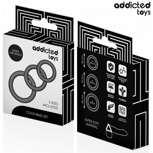 ADDICTED TOYS - SET DE ANILLOS SILICONA MODELO 1