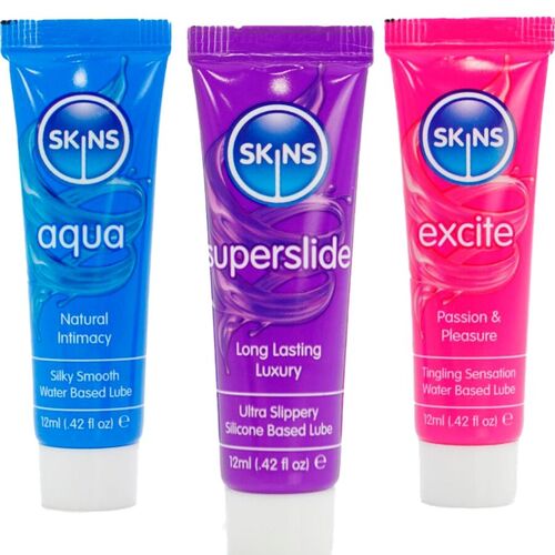 SKINS - VITAL LUBES KIT LUBRICANTES AQUA, SUPERSLIDE & EXCITE 3 x 12 ML